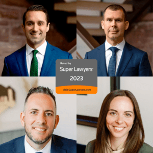Featuring lawyers John Richmond, Keith Vona, Brian Alterio, and Samantha Catone, along with a 'Rated by Super Lawyers 2023' banner