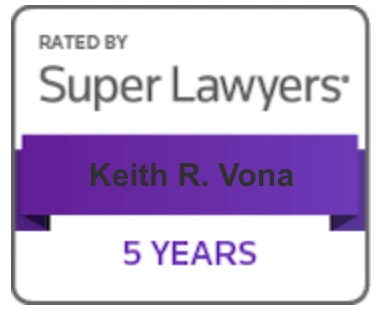 Keith R Vona 5 Year Super Lawyer Badge