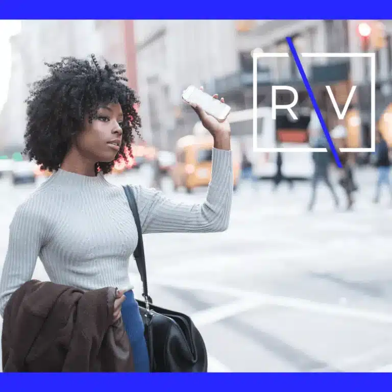 Woman Hailing Rideshare Driver
