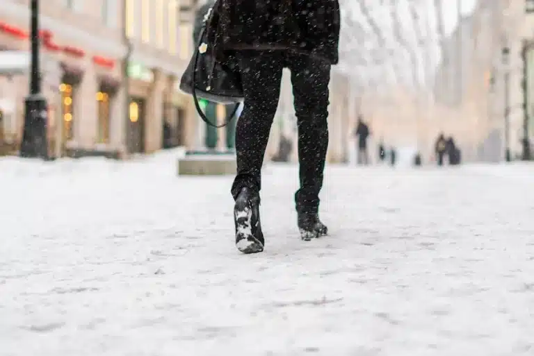 People walking on a snowy day