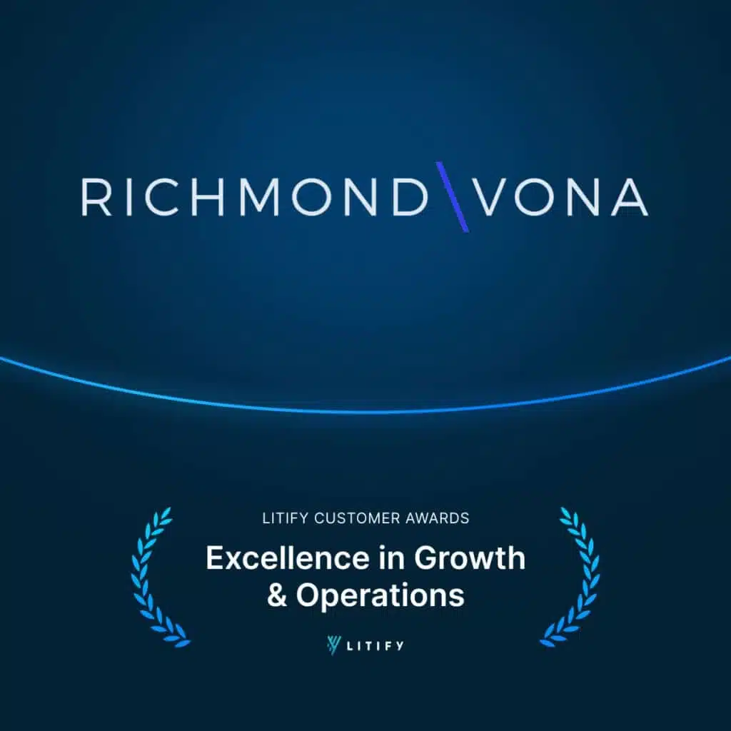Litify Customer award for Richmond Vona