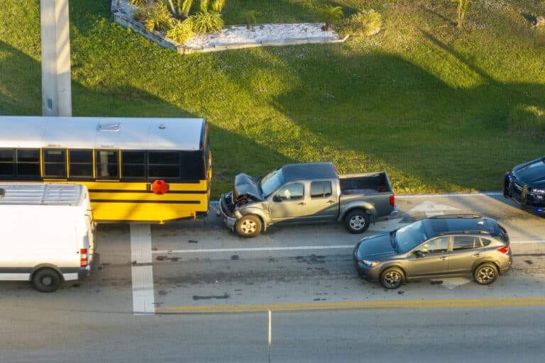 Bus rear-end accident