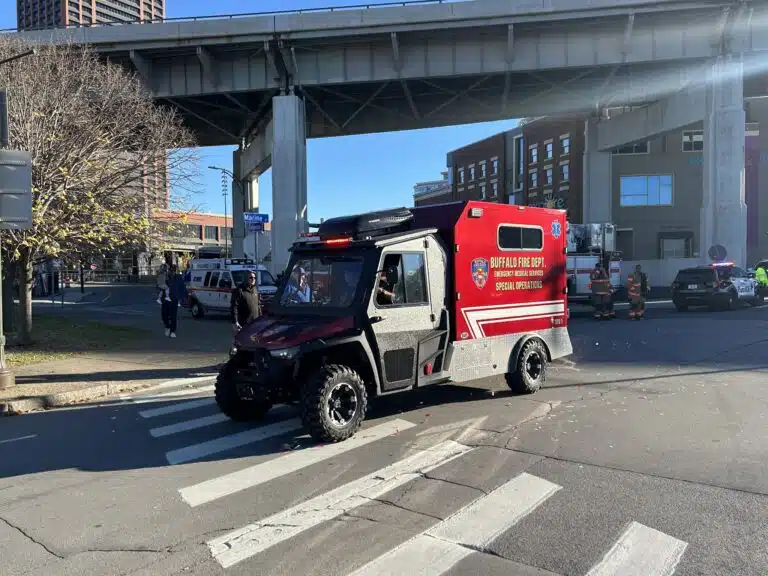Vehicle parked at a city intersection