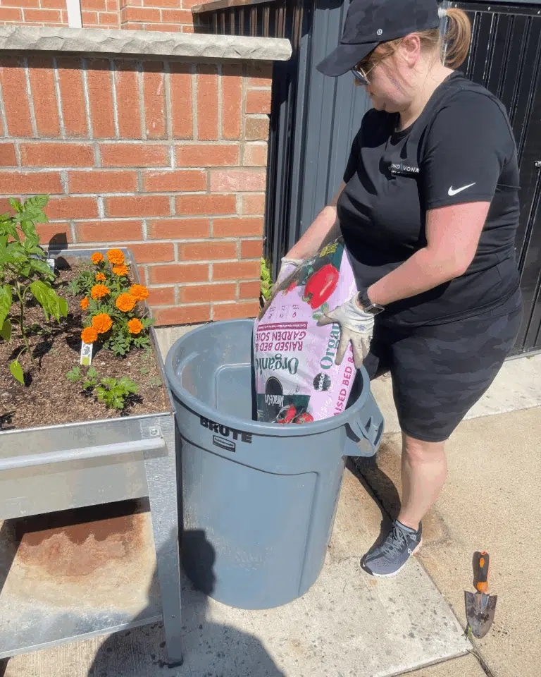 Cleanup activity taking place during a community outreach event