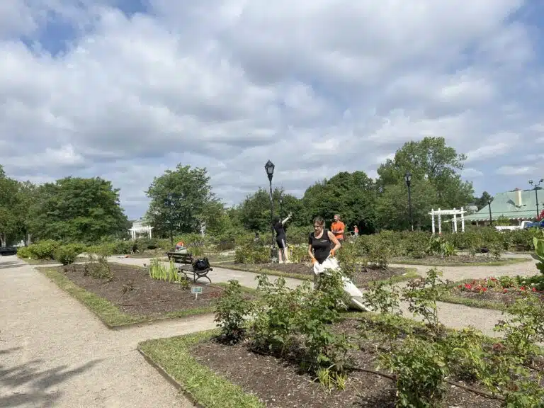 Lady working in a garden during a community outreach activity