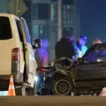 Cars crashed heavily