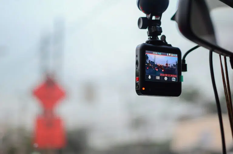 dash cam in vehicle window