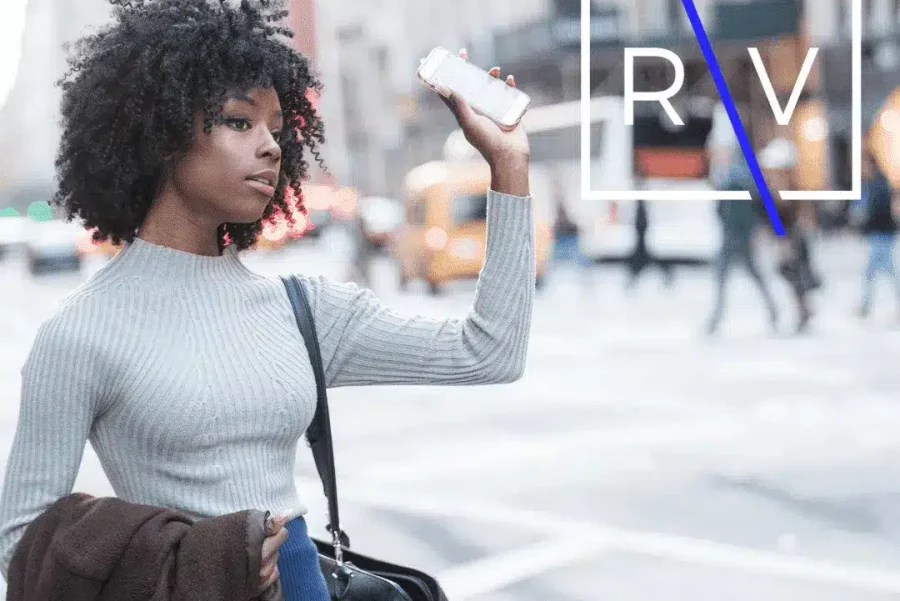 Woman Hailing Rideshare Driver