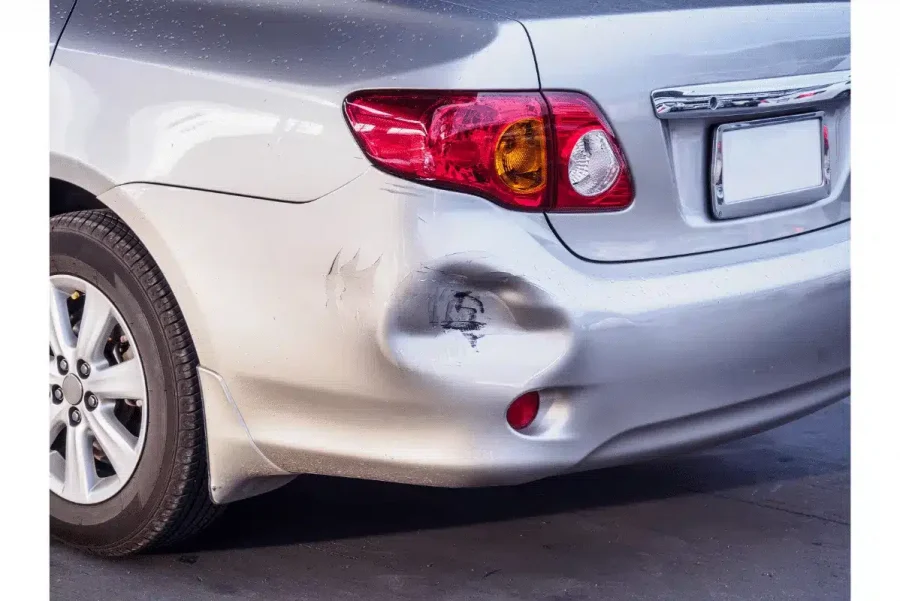 a dented car